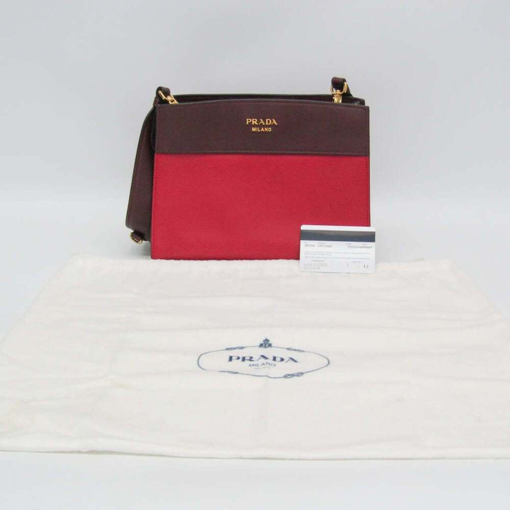 PRADA Red Leather Shoulder Bag - Picture 2 of 16